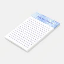 Gepersonaliseerde Blauw-Wit Abstracte Post it Note