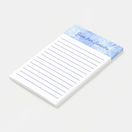 Gepersonaliseerde Blauw-Wit Abstracte Post it Note