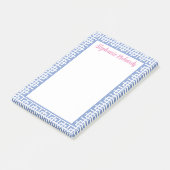 Gepersonaliseerde Blauw & Wit Griekse sleutel, Pre Post-it® Notes (Schuin)