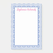 Gepersonaliseerde Blauw & Wit Griekse sleutel, Pre Post-it® Notes (Voorkant)
