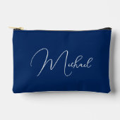 Gepersonaliseerde Blauw Wit Monogram Cosmetische M Etui (Voorkant)