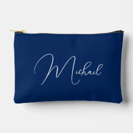 Gepersonaliseerde Blauw Wit Monogram Cosmetische M Etui