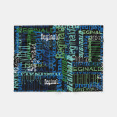 Gepersonaliseerde blauw/zwart aangepaste naam Coll Fleece Deken (Voorkant (Horizontaal))