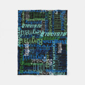 Gepersonaliseerde blauw/zwart aangepaste naam Coll Fleece Deken (Voorkant)