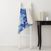 Gepersonaliseerde Blauwe Abstracte Cirkels Sherpa Deken (In situ)