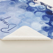 Gepersonaliseerde Blauwe Abstracte Cirkels Sherpa  Sherpa Deken (3/4)