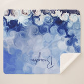 Gepersonaliseerde Blauwe Abstracte Cirkels Sherpa  Sherpa Deken (Voorkant (horizontaal))