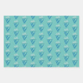 Gepersonaliseerde blauwe Abstracte ijsberg Motivat Inpakpapier Vel (Voorkant 3)