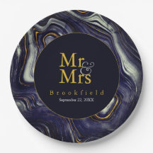 Gepersonaliseerde Blauwe Agaat bruiloft Mr. Mrs.