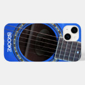 Gepersonaliseerde blauwe akoestische gitaar Case-Mate iPhone case (Achterkant (horizontaal))