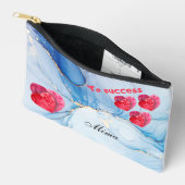 Gepersonaliseerde blauwe aquarel zakje etui (Open)