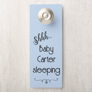 Gepersonaliseerde Blauwe Baby Slapen Deurhanger