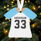 Gepersonaliseerde blauwe baseball trui ornament