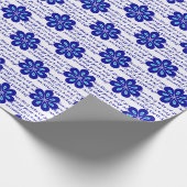 Gepersonaliseerde Blauwe Bloem Kwaad Oog Amulet Pa Cadeaupapier (Hoek)