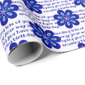 Gepersonaliseerde Blauwe Bloem Kwaad Oog Amulet Pa Cadeaupapier (Rol Hoek)