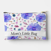 Gepersonaliseerde Blauwe Bloemen Accessoirezak Etui (Achterkant)