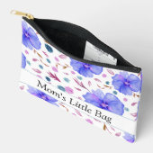 Gepersonaliseerde Blauwe Bloemen Accessoirezak Etui (Open)