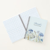 Gepersonaliseerde Blauwe Bloemen Bijbel Verse Notitieboek (Binnen)