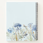 Gepersonaliseerde Blauwe Bloemen Bijbel Verse Notitieboek (Achterkant)