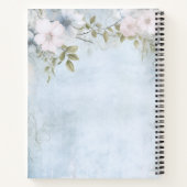 Gepersonaliseerde Blauwe Bloemen Bijbel Verse Notitieboek (Achterkant)