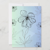 Gepersonaliseerde Blauwe Bloemen Huwelijksuitnodig Kaart (Achterkant)