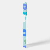 Gepersonaliseerde blauwe bloemen iPhone hoesje (Rechterkant)