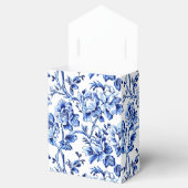 Gepersonaliseerde Blauwe Bloemen Toile Bruiloft Bedankdoosjes (Geopend)