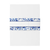 Gepersonaliseerde Blauwe Bloemen Toile Bruiloft Ui Uitnodigingen Wikkel (Achterkant Voorbeeld)