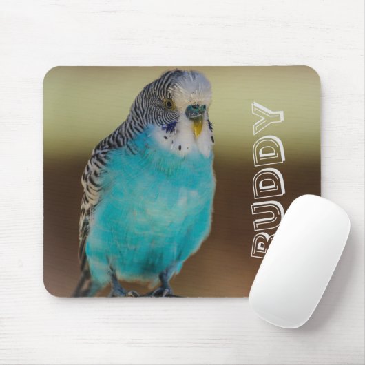 Gepersonaliseerde blauwe boedgie Mousepad Muismat (Met muis)