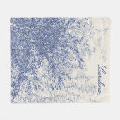 Gepersonaliseerde Blauwe Boom Fleece Deken (Voorkant (Horizontaal))