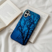 Gepersonaliseerde blauwe boom in de regen Case-Mate iPhone case