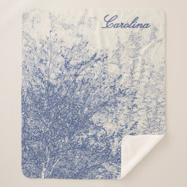 Gepersonaliseerde  Blauwe Boom Sherpa Deken