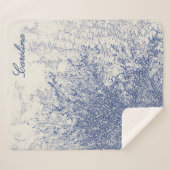 Gepersonaliseerde  Blauwe Boom Sherpa Deken (Voorkant (horizontaal))
