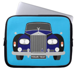 Gepersonaliseerde Blauwe Britse klassieke Limousin Laptop Sleeve