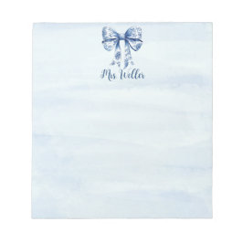 Gepersonaliseerde Blauwe Coquette Boog Nieuwe Lera Notitieblok