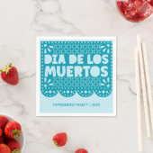 Gepersonaliseerde Blauwe Dia de los Muertos Papier Servet (Insitu)