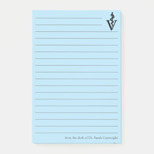 Gepersonaliseerde Blauwe Dierenarts Kantoor Veteri Post-it® Notes (Voorkant)