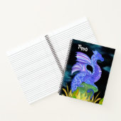 Gepersonaliseerde blauwe draak notitieboek (Binnen)