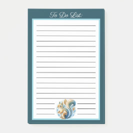 Gepersonaliseerde blauwe eekhoorn om te doen lijst post-it® notes