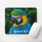 Gepersonaliseerde Blauwe en Gele Macaw Parrot Muismat (Met muis)