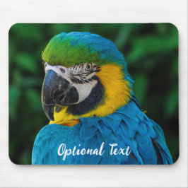 Gepersonaliseerde Blauwe en Gele Macaw Parrot Muismat