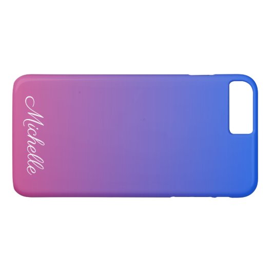Gepersonaliseerde blauwe en roze ombre gradiënt Case-Mate iPhone case (Achterkant (Horizontaal))