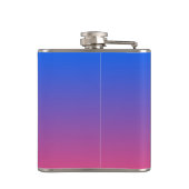 Gepersonaliseerde blauwe en roze ombre gradiënt heupfles (Achterkant)