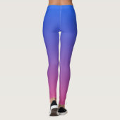 Gepersonaliseerde blauwe en roze ombre gradiënt leggings (Achterkant)