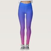 Gepersonaliseerde blauwe en roze ombre gradiënt leggings (Voorkant)