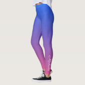 Gepersonaliseerde blauwe en roze ombre gradiënt leggings (Links)