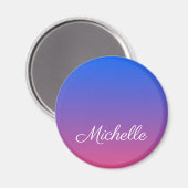Gepersonaliseerde blauwe en roze ombre gradiënt magneet (Voorkant / Achterkant)