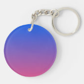 Gepersonaliseerde blauwe en roze ombre gradiënt sleutelhanger (Achterkant)