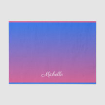 Gepersonaliseerde blauwe en roze ombre gradiënt