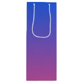 Gepersonaliseerde blauwe en roze ombre gradiënt wijn cadeautas (Voorkant)